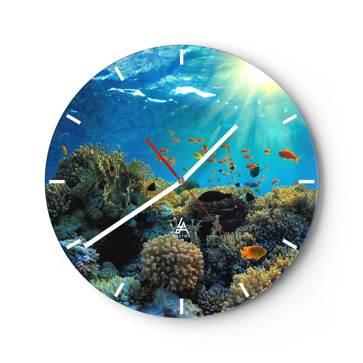 Wandklok - Klok - Onderwater schatten - 40x40 cm