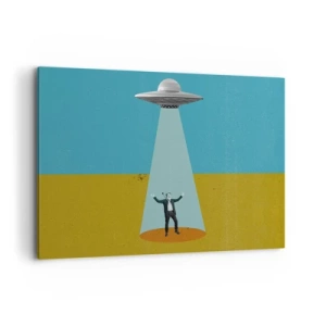 Schilderen op canvas - Een nauwe ontmoeting - 120x80 cm