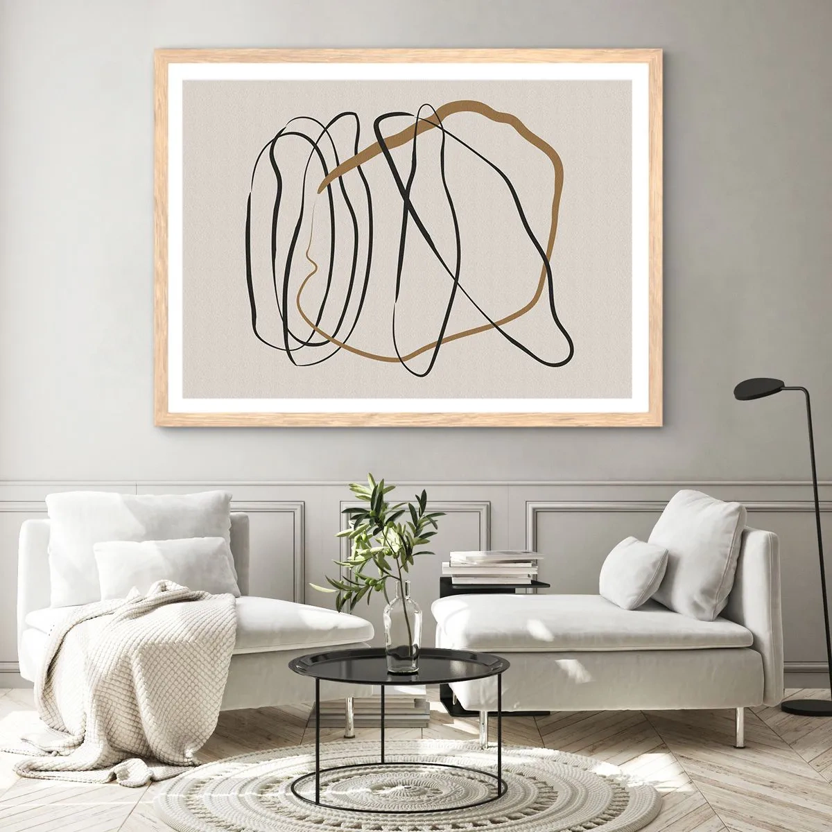 Een poster in een licht eiken lijst - Compositie – loopdans - 40x30 cm