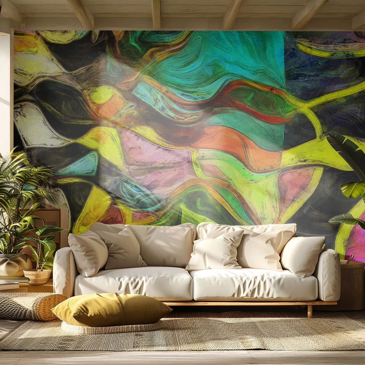 Fotobehang Premium Sand - Beweging is leven - Abstractie, Deel, Schilderen - 100x70 cm