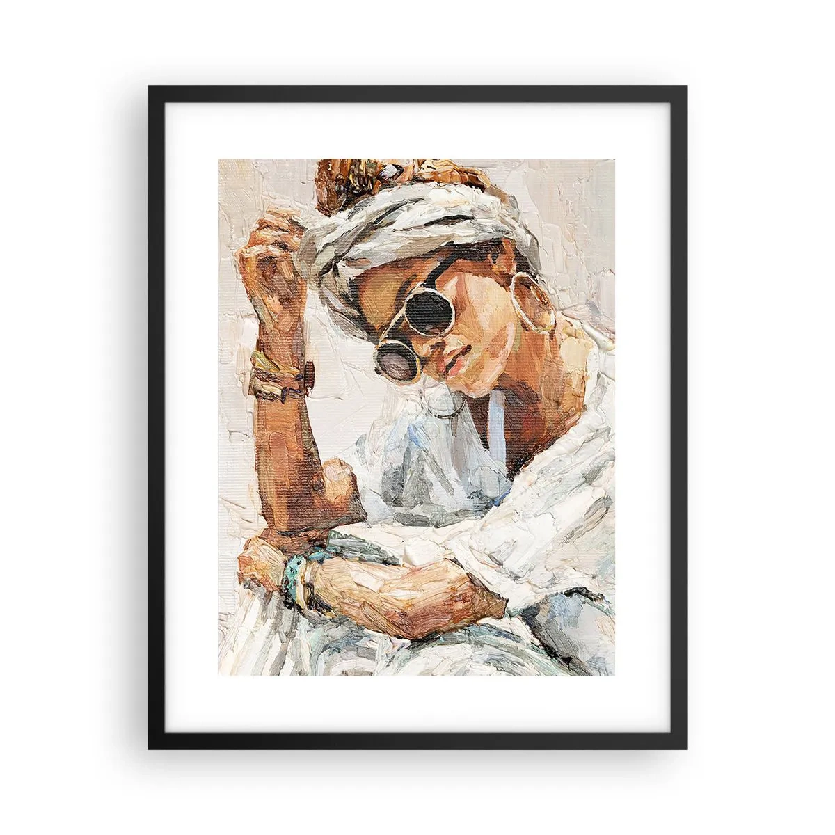 Poster in een zwarte lijst - Portret in de volle zon - 40x50 cm