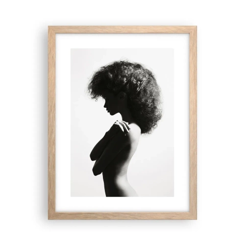 Een poster in een licht eiken lijst - Als een bloem op een slanke stengel - 30x40 cm