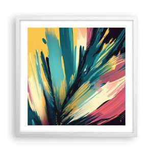 Poster in een witte lijst - Compositie – een explosie van vreugde - 50x50 cm