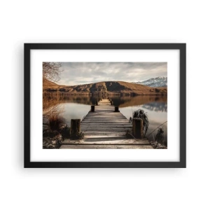 Poster in een zwarte lijst - Landschap in stilte - 40x30 cm