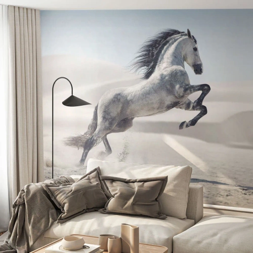 Fotobehang Premium Sand - Arabische prins - Dieren, Paard, Paard galopperen - 200x140 cm