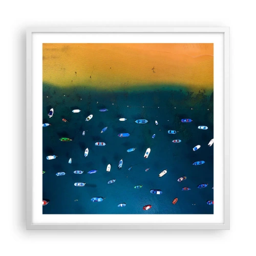 Poster in een witte lijst - Vakantie spel - 60x60 cm