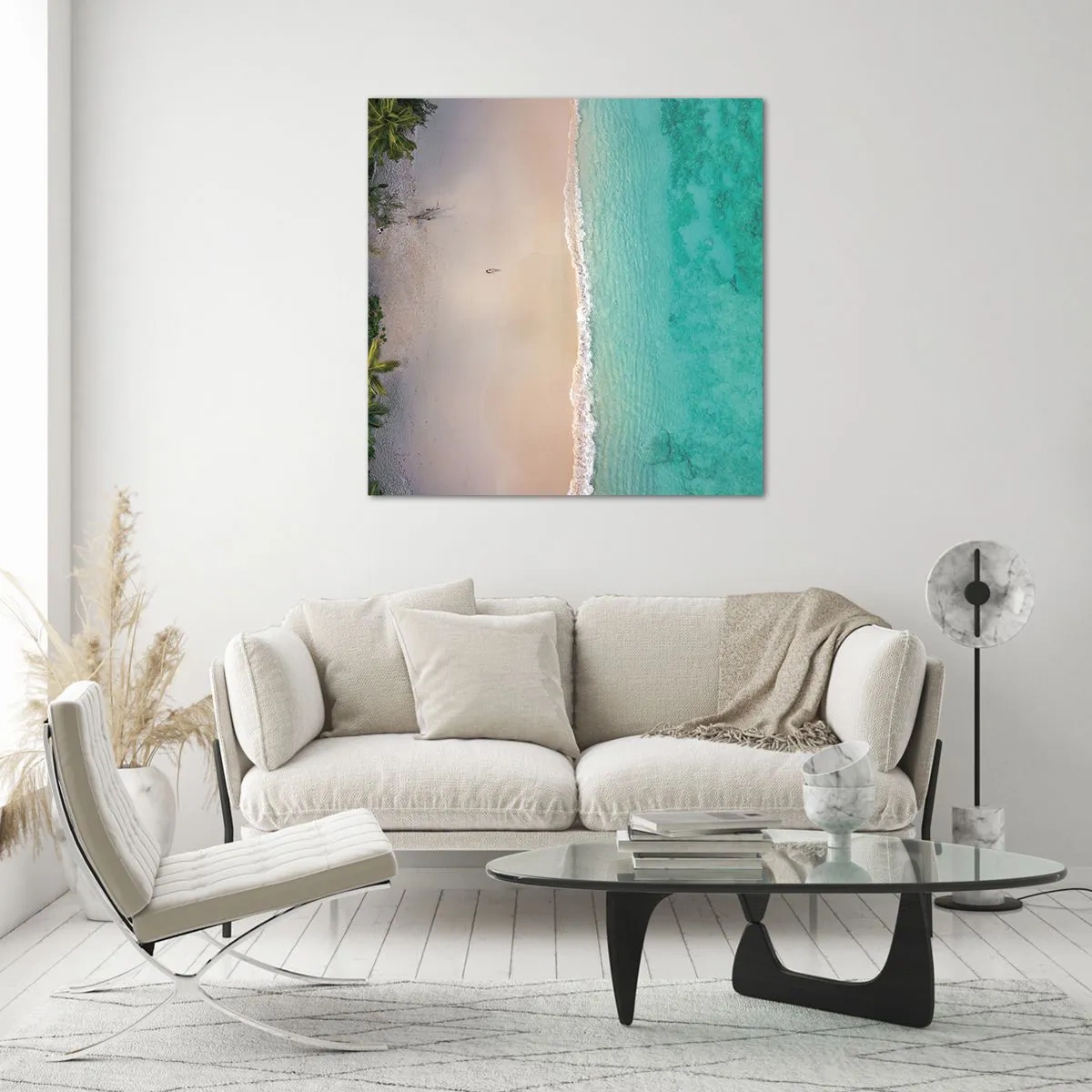 Schilderen op glas - Paradijsstrand - 70x70 cm