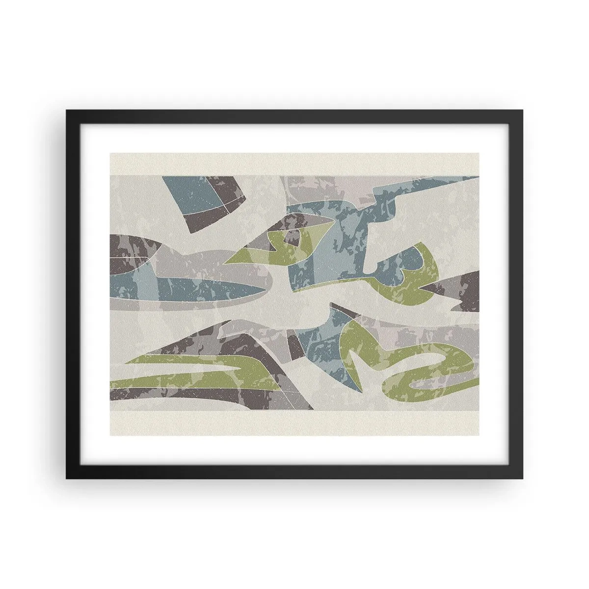 Poster in een zwarte lijst - Compositie achter het glas - 50x40 cm