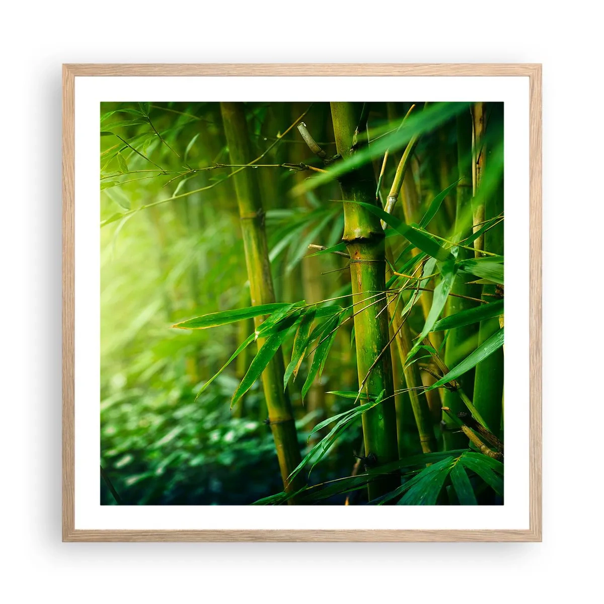 Een poster in een licht eiken lijst - Maak kennis met groen zelf - 60x60 cm
