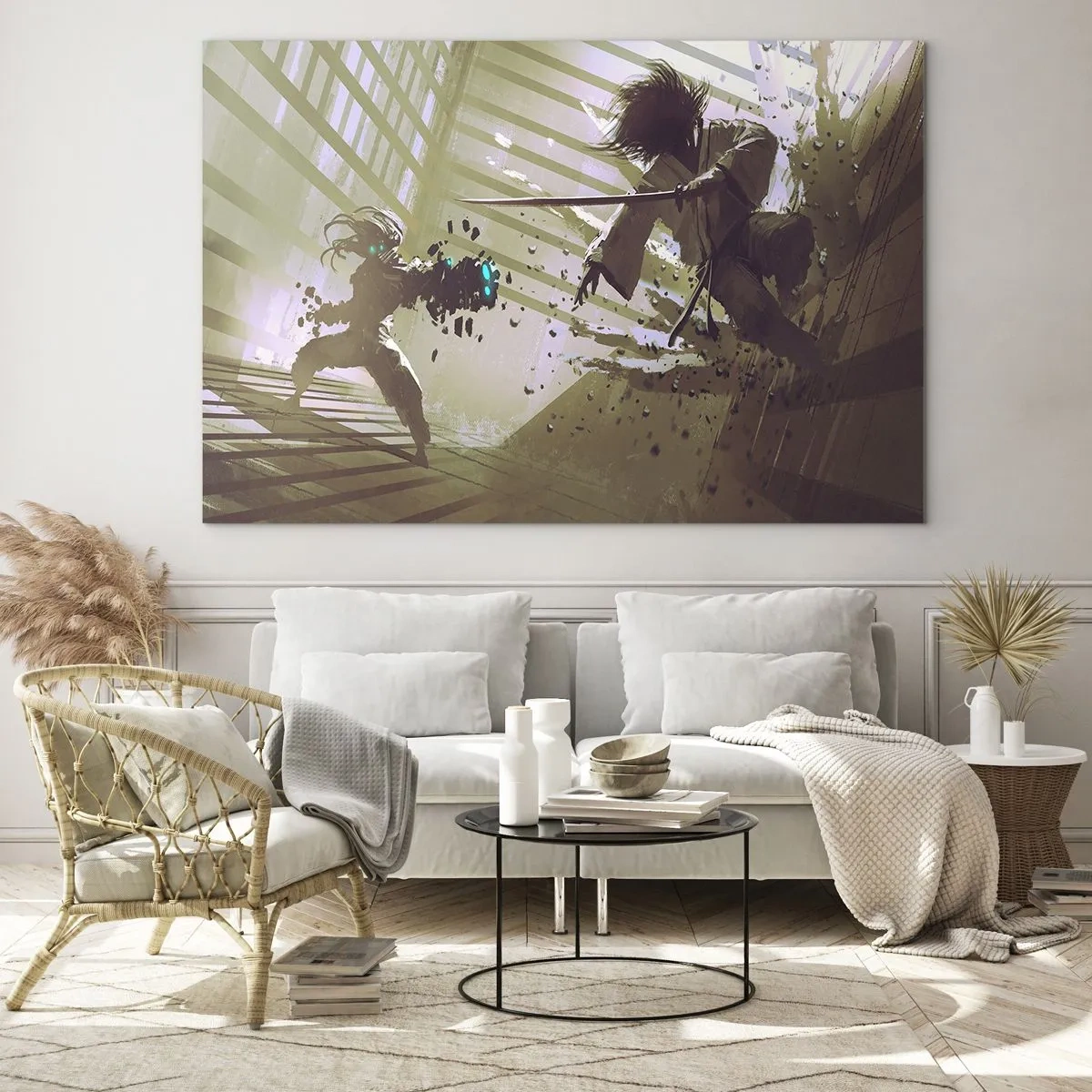 Schilderen op glas - En je kunt een samoerai zijn - 120x80 cm