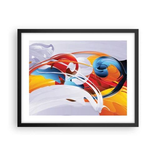 Poster in een zwarte lijst - De dans van de elementen - 50x40 cm