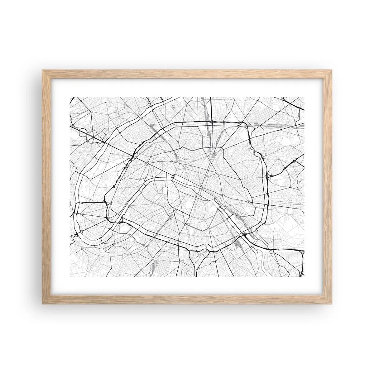Een poster in een licht eiken lijst - Parijs bloem - 50x40 cm