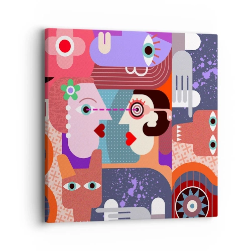 Schilderen op canvas - Oog in oog - 40x40 cm