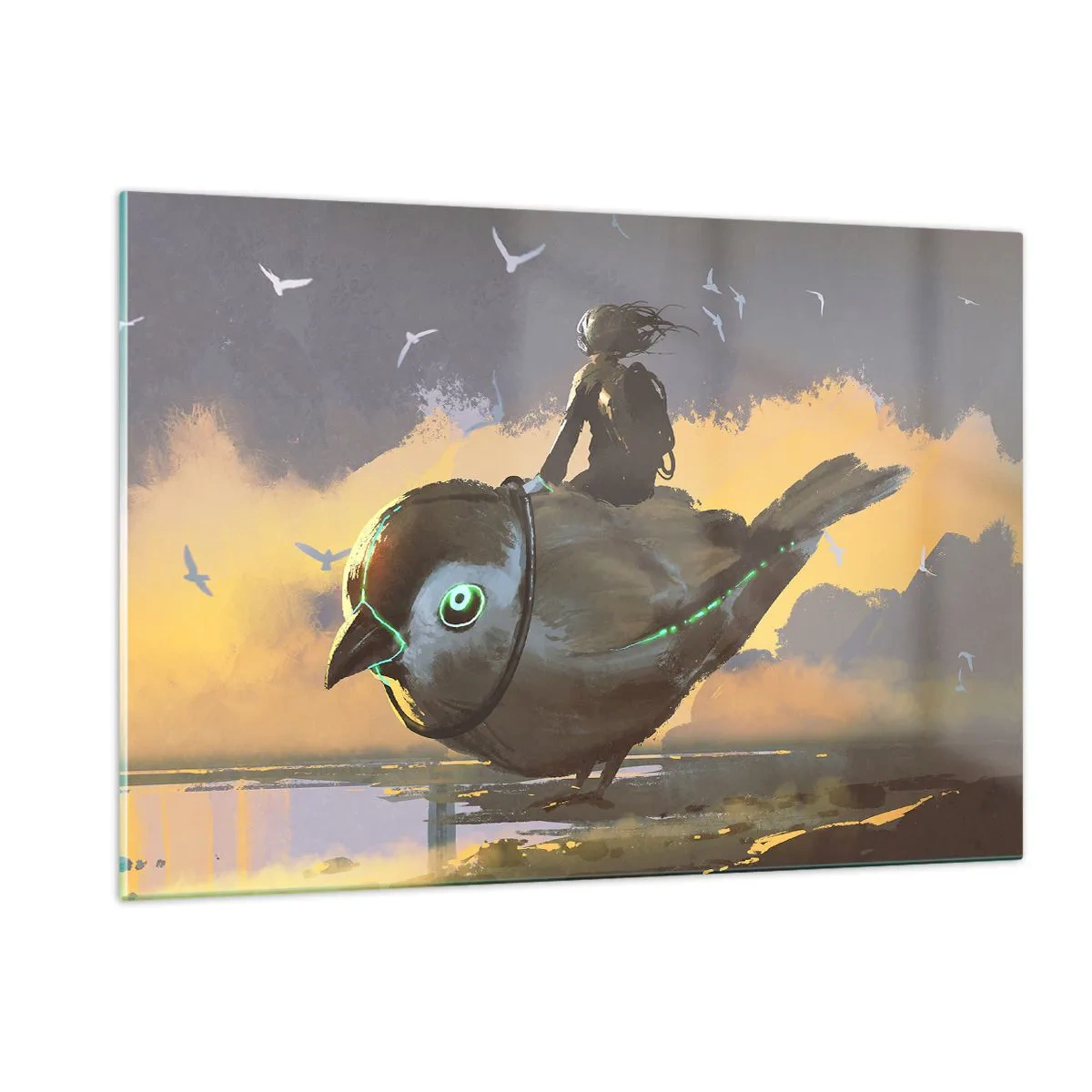 Schilderen op glas - Een tussenstop op een fantastische reis - 120x80 cm