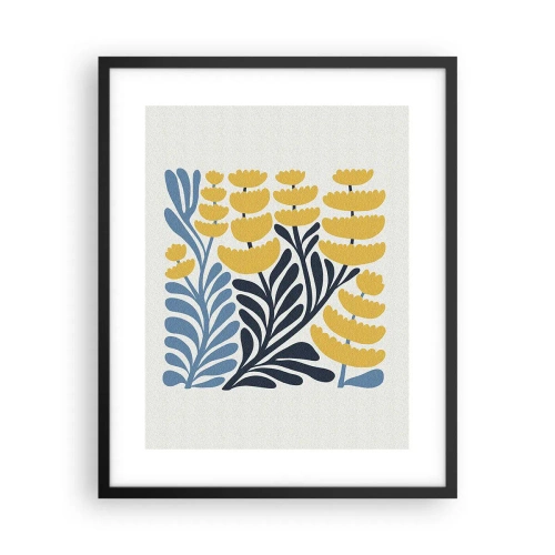 Poster in een zwarte lijst - Zonnig bloembed - 40x50 cm