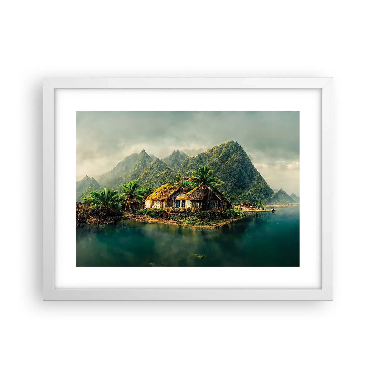 Poster in een witte lijst - Tropisch paradijs - 40x30 cm