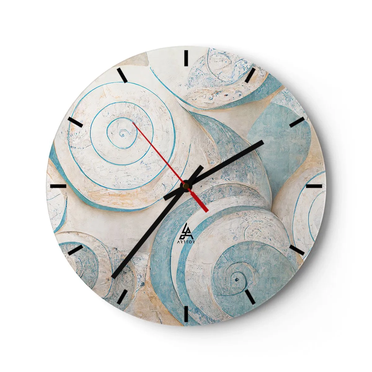 Wandklok - Klok - Wat zit er in de schelp? - 40x40 cm
