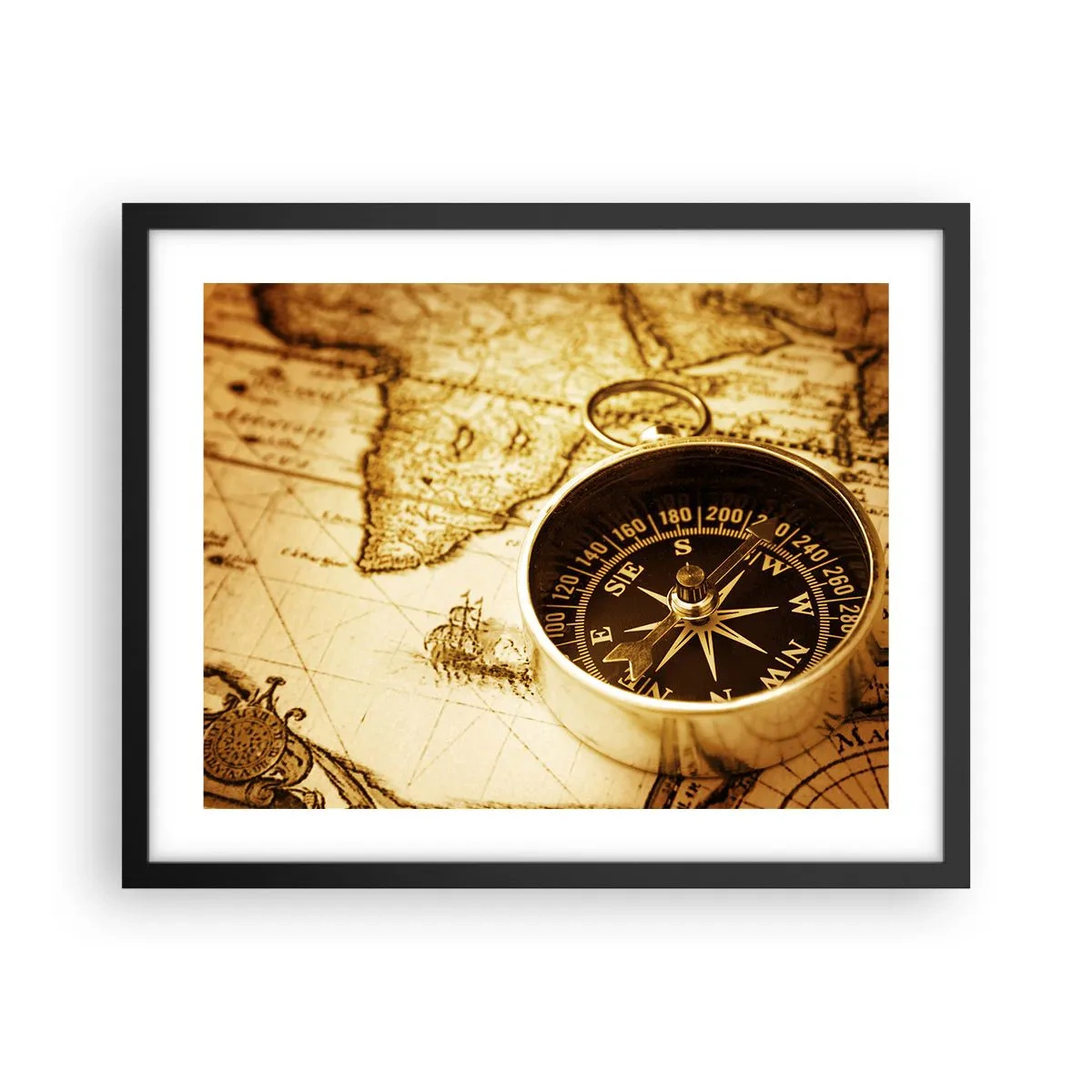 Poster in een zwarte lijst - Oost of west? - 50x40 cm