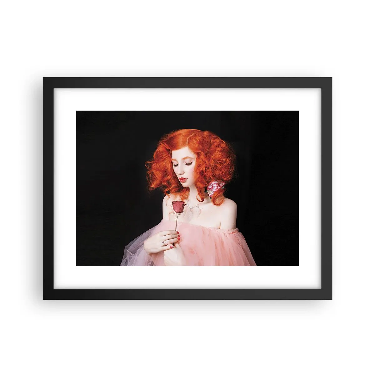 Poster in een zwarte lijst - In barokstijl - 40x30 cm