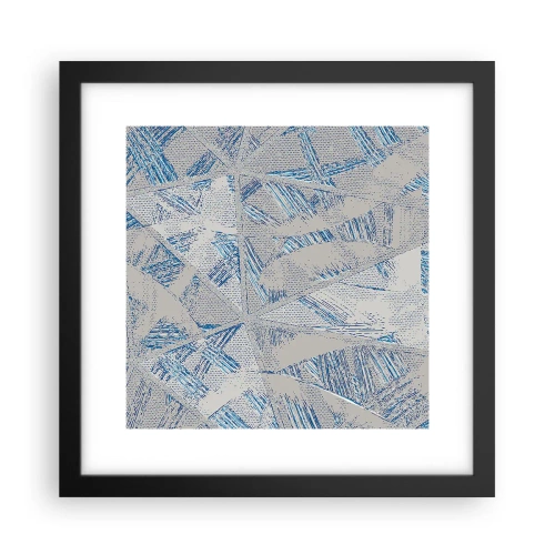 Poster in een zwarte lijst - In een blauwgrijs labyrint - 30x30 cm