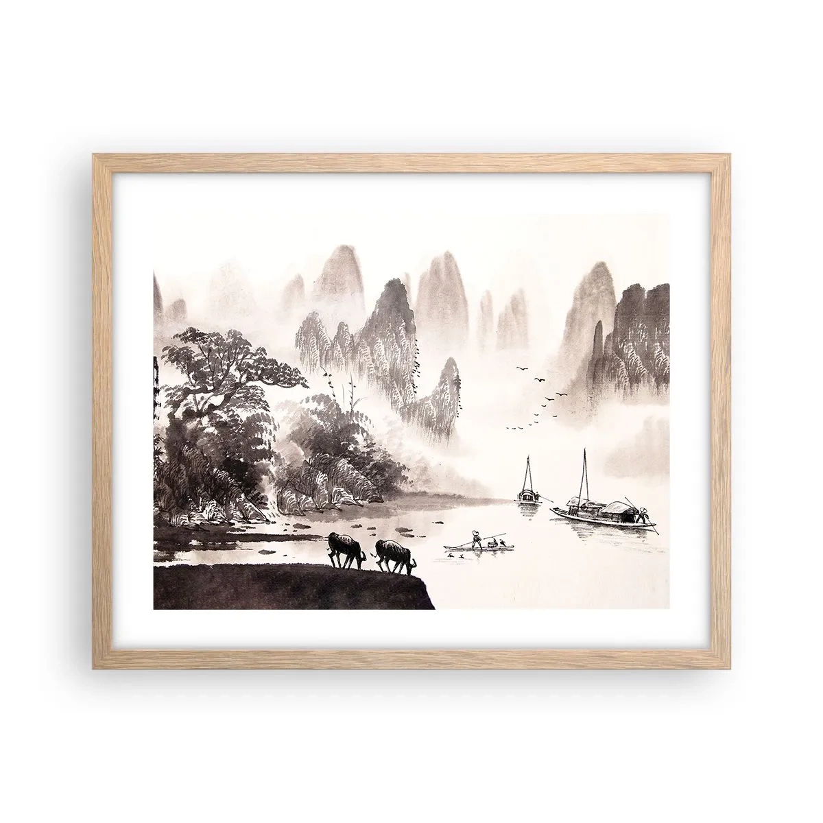 Een poster in een licht eiken lijst - Het exotische alledaagse leven van het Oosten - 50x40 cm