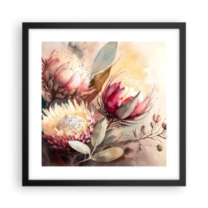 Poster in een zwarte lijst - In profiel en en face - 40x40 cm