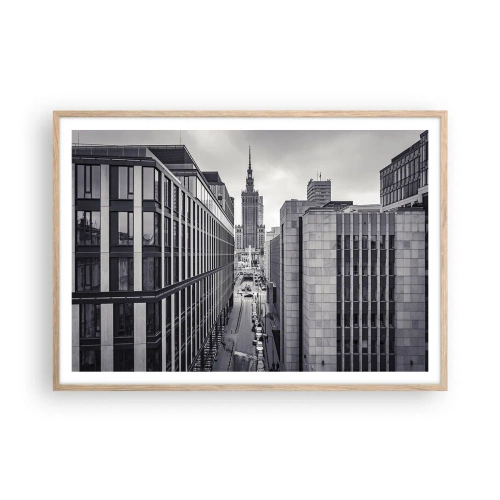 Een poster in een licht eiken lijst - Warschau vallei - 100x70 cm