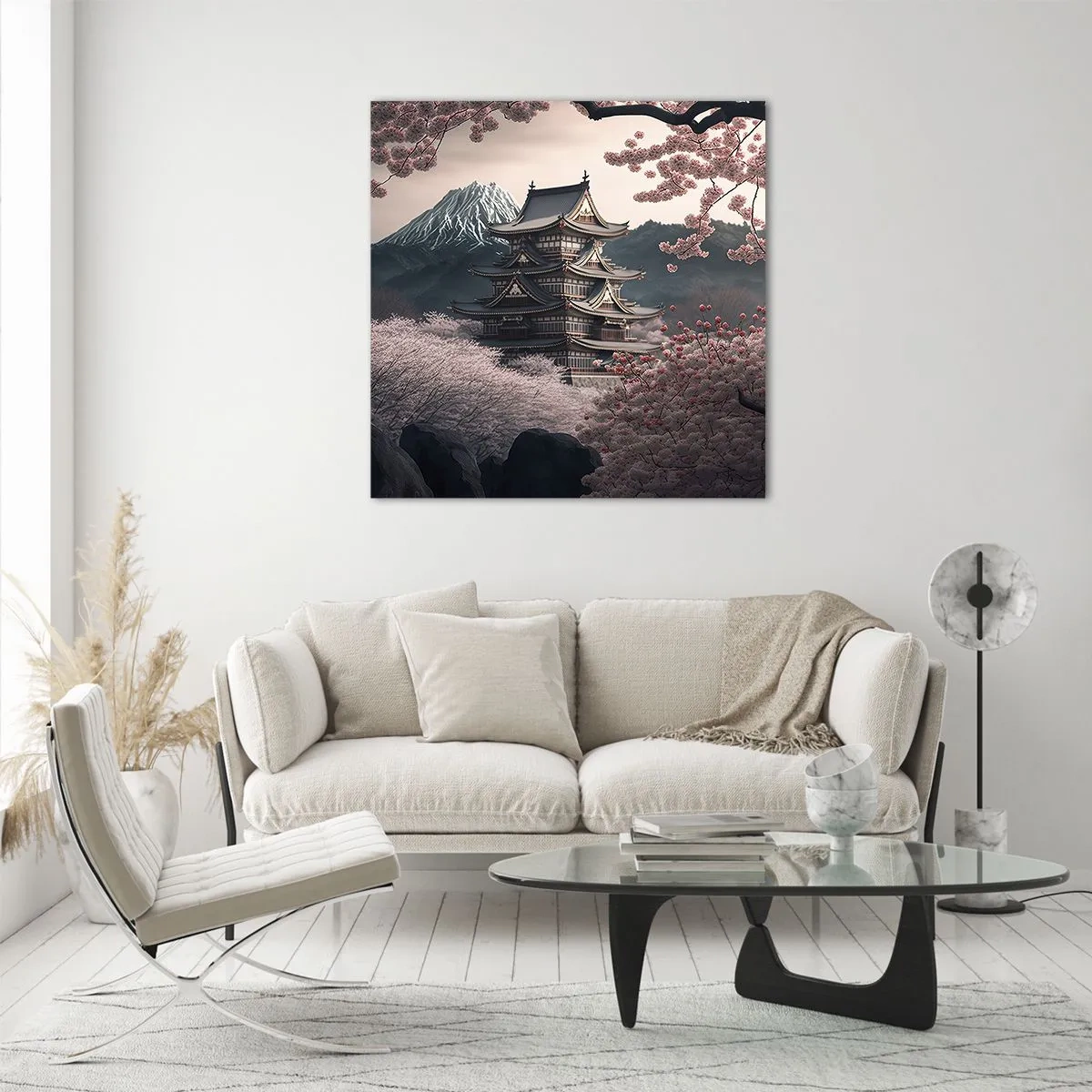 Schilderen op glas - Het land van de kersenbloesem - 40x40 cm