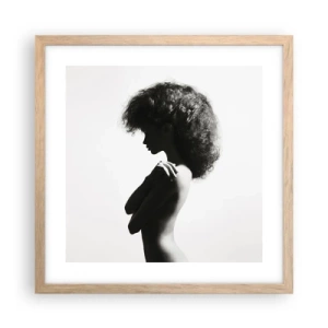 Een poster in een licht eiken lijst - Als een bloem op een slanke stengel - 40x40 cm