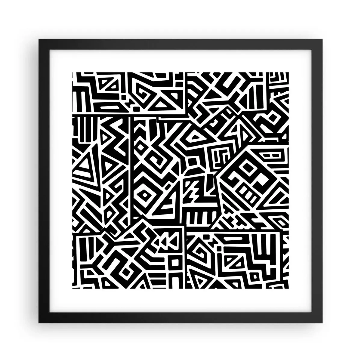 Poster in een zwarte lijst - Pre-Columbiaanse compositie - 40x40 cm