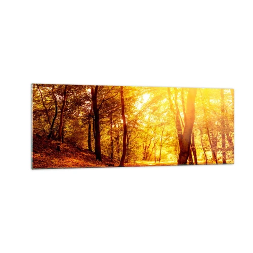 Schilderen op glas - Op weg naar de gouden open plek - 140x50 cm