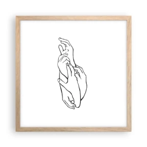 Een poster in een licht eiken lijst - Goede aanraking - 40x40 cm