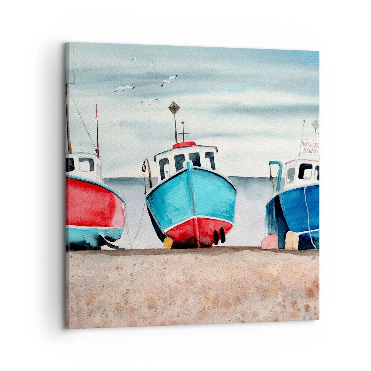 Schilderen op canvas - Klaar om te vissen - 50x50 cm