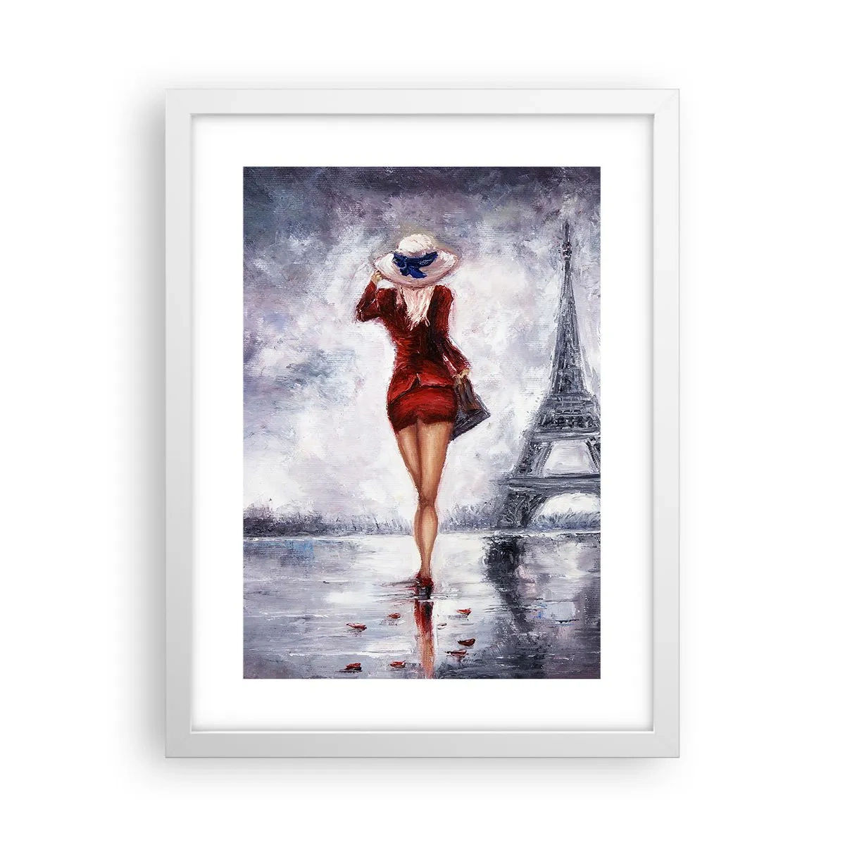 Poster in een witte lijst - Parijs symbolen - 30x40 cm