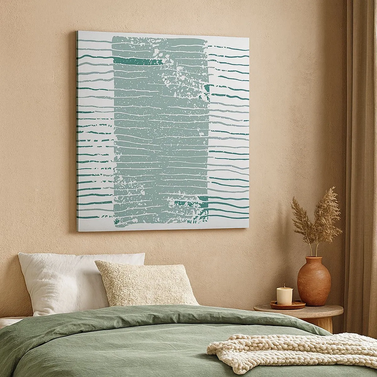 Schilderen op canvas - Mariene abstractie - 30x30 cm