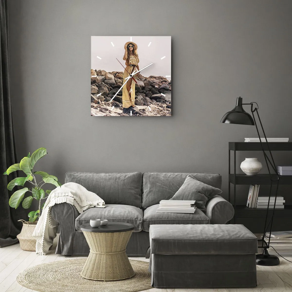 Wandklok - Klok - De magie van stenen - 30x30 cm