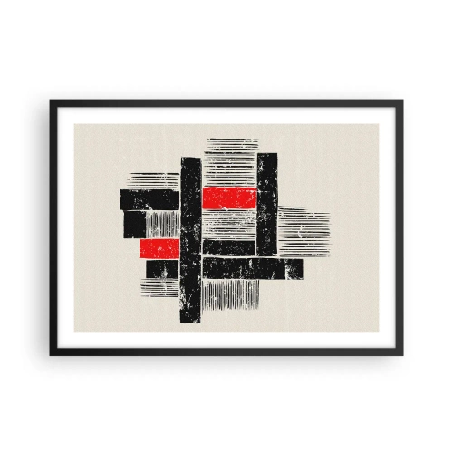 Poster in een zwarte lijst - Rood en zwart - 70x50 cm