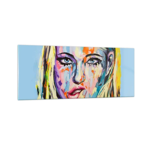 Schilderen op glas - Kijk haar recht in de ogen - 100x40 cm