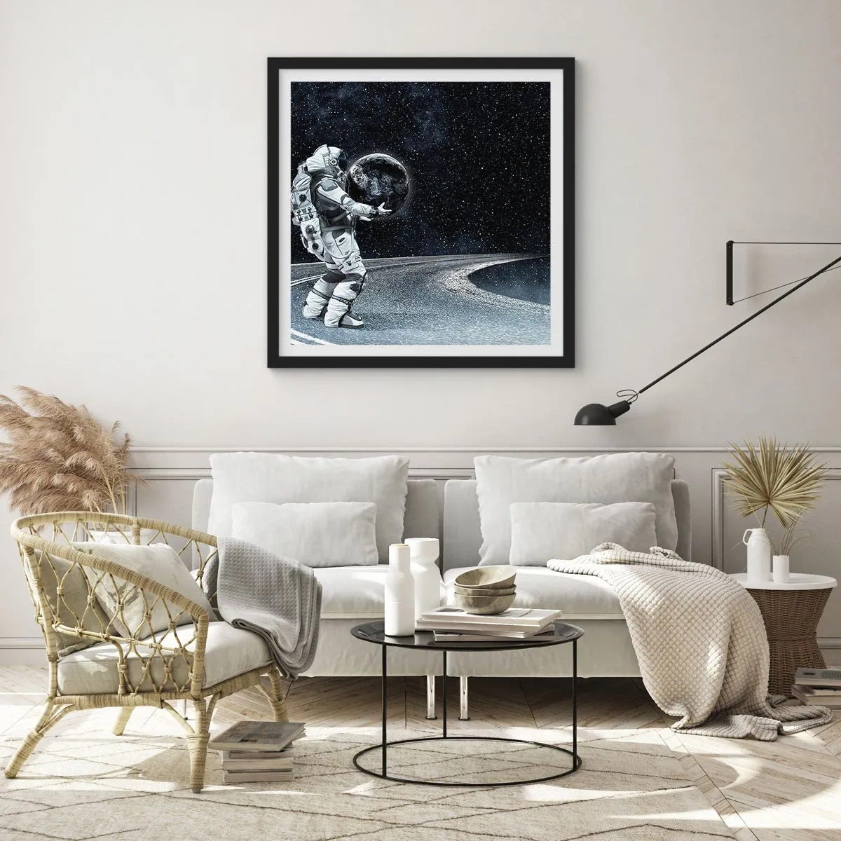 Poster in een zwarte lijst - Op de Melkweg - 30x30 cm
