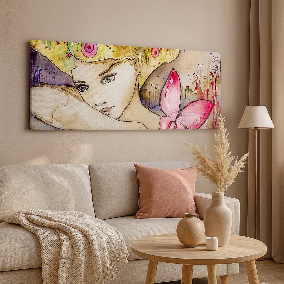 Schilderen op canvas - Vlinderprinses - 30x30 cm