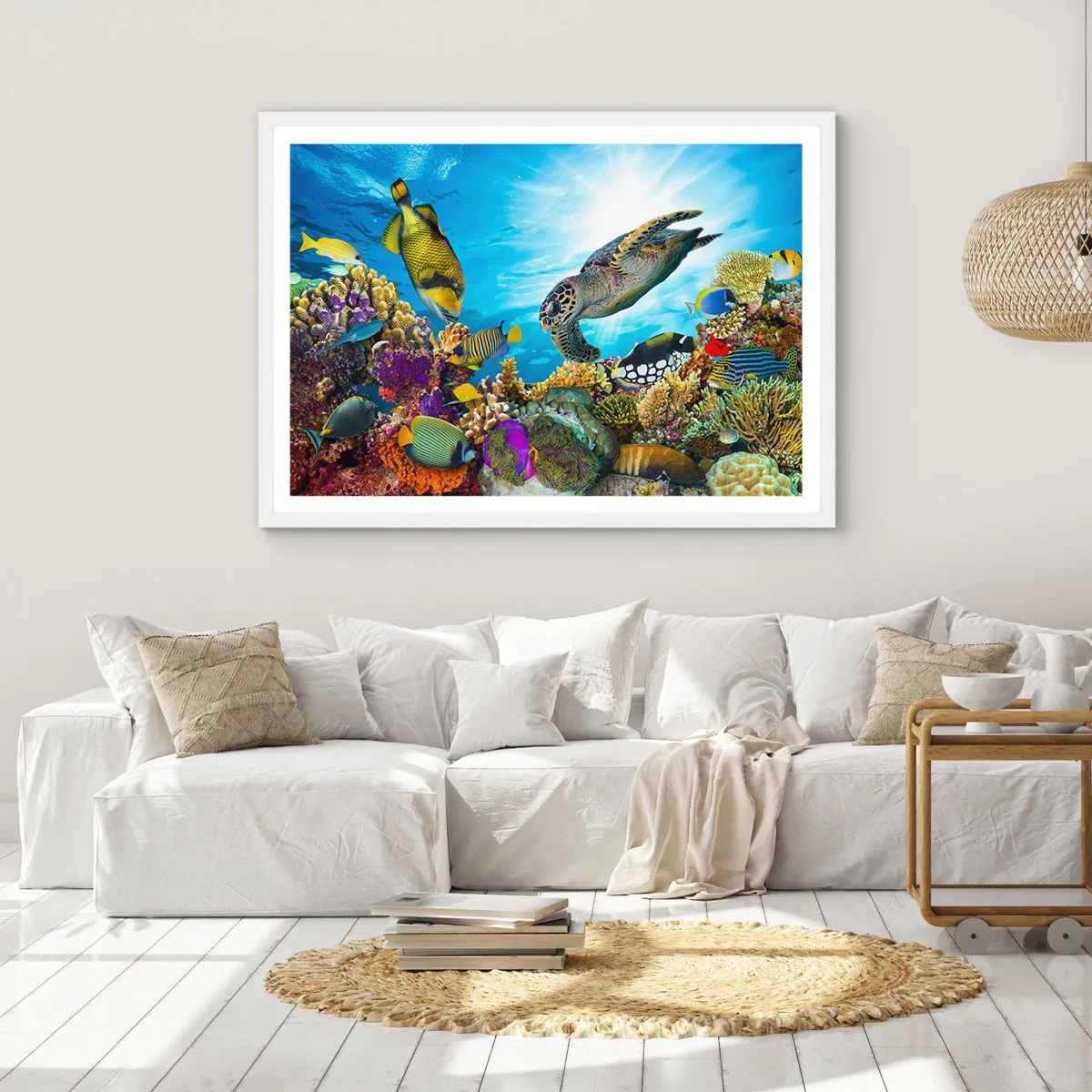 Poster in een witte lijst - Koraalpromenade - 100x70 cm