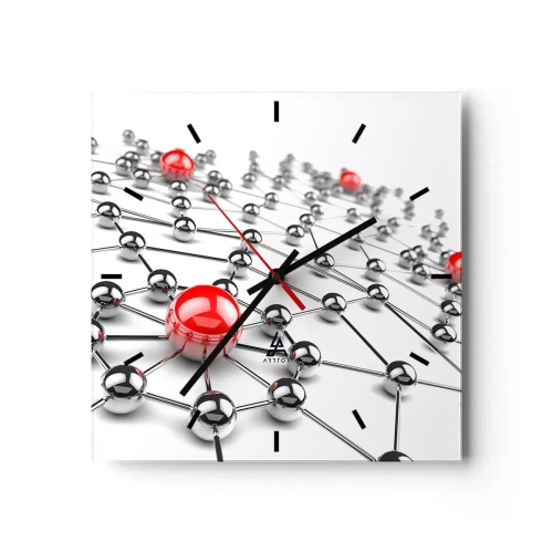 Wandklok - Klok - Zilverachtig web - 30x30 cm