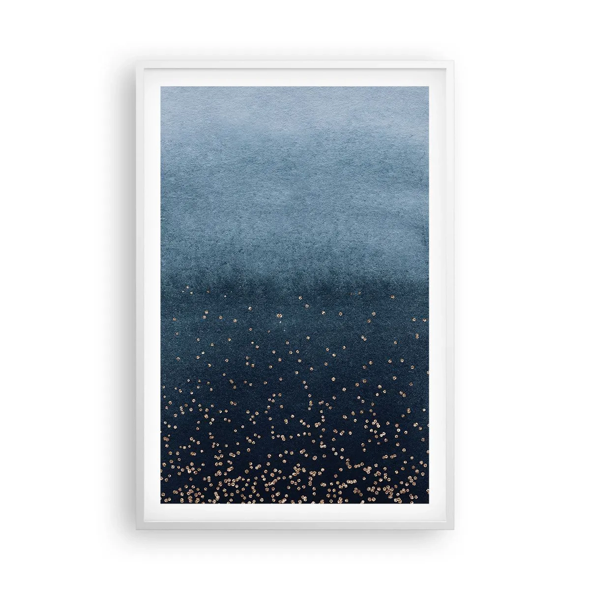 Poster in een witte lijst - Samenstelling - blauwe fasen - 61x91 cm