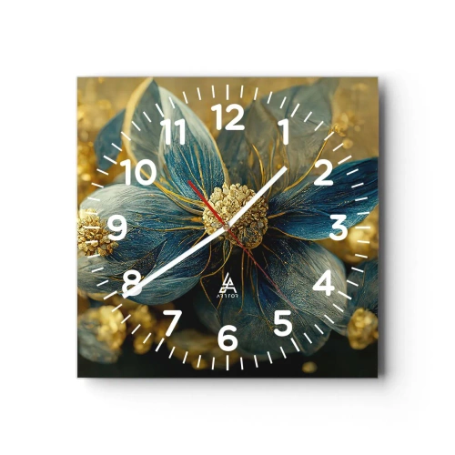 Wandklok - Klok - Bloei met goud - 40x40 cm