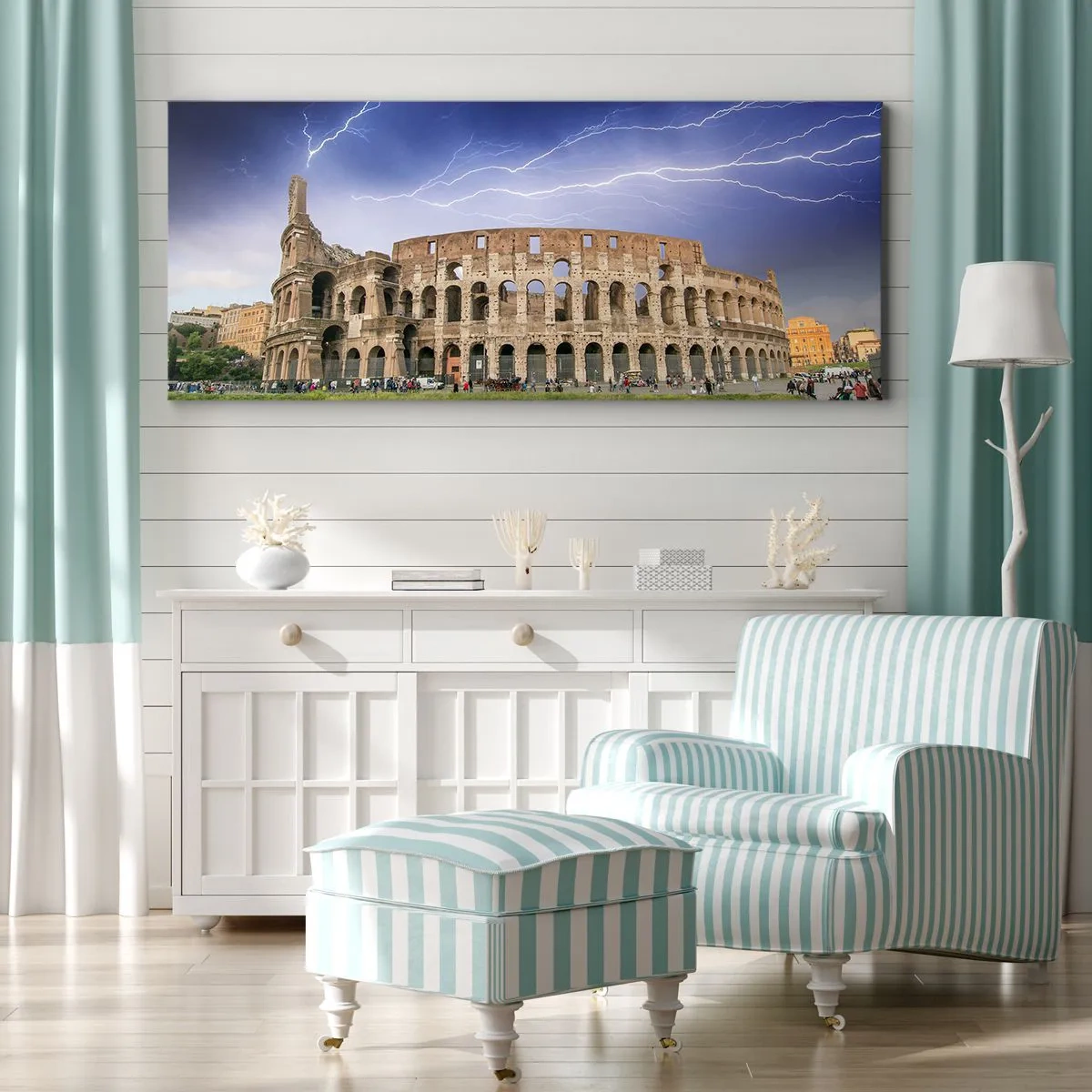 Schilderen op canvas - Strijd Arena - 90x30 cm