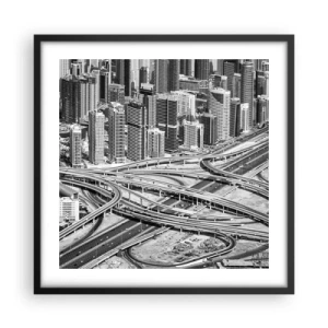 Poster in een zwarte lijst - Dubai - de onmogelijke stad - 50x50 cm