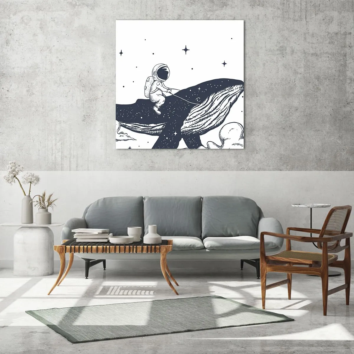 Schilderen op glas - Ruimte avontuur - 70x70 cm