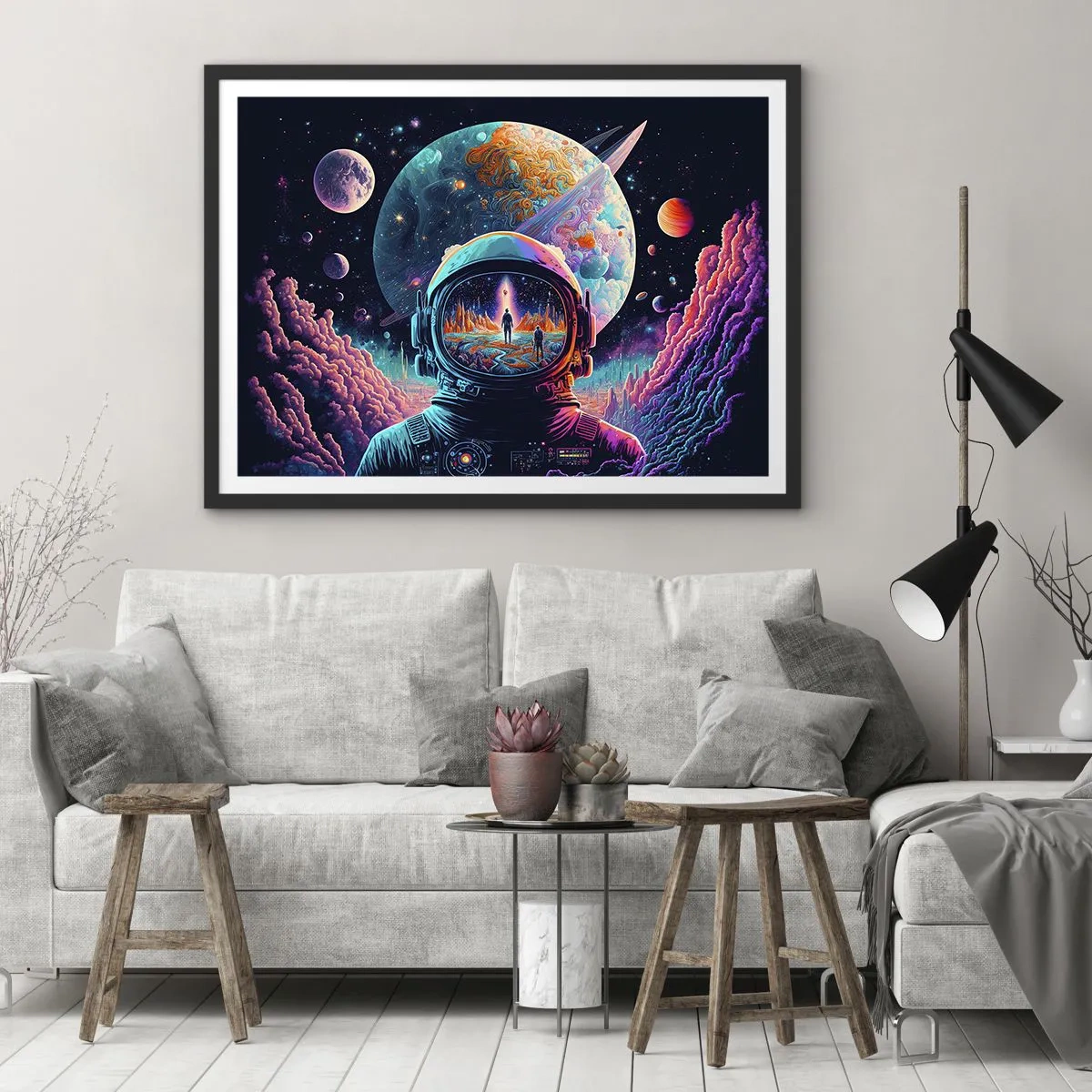 Poster in een zwarte lijst - Filosofen hebben er niet van gedroomd - 70x50 cm