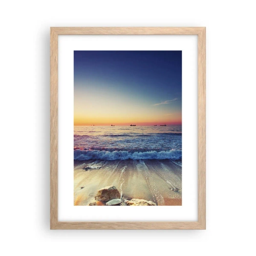 Een poster in een licht eiken lijst - Hoe zit het met de horizon? - 30x40 cm