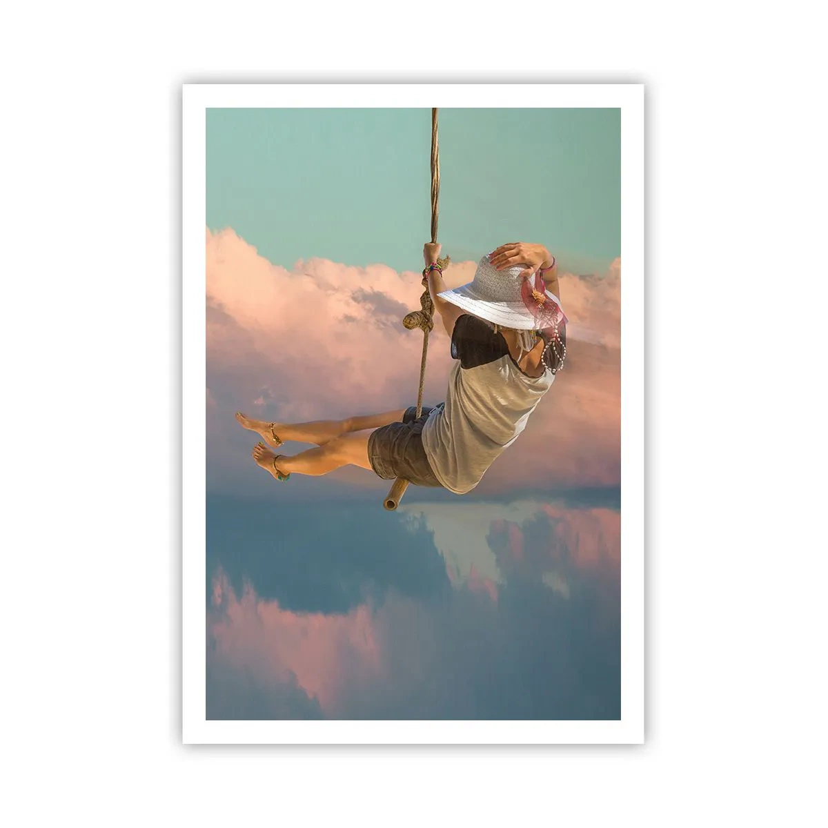 Poster - Plezier in de wolken - 70x100 cm
